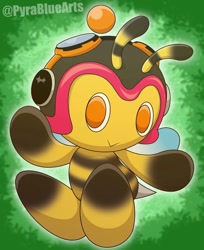 Size: 640x784 | Tagged: safe, artist:pyrabluearts, charmy bee, bee, chao, chaobetes, chaoified, character chao, charmabetes, solo