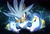 Size: 2048x1394 | Tagged: safe, artist:yeboiicj, silver the hedgehog, hedgehog, 2025, abstract background, glowing, looking at viewer, male, no mouth, reaching towards the viewer, signature, solo, watermark