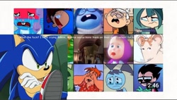 Size: 1080x612 | Tagged: safe, artist:sonicthecryinghater, sonic the hedgehog, duck, hedgehog, angry, cartoon crying videos need to shut the fuck up!, crying, cute, fuck you, mobius social banning crying fetish, nazi cry, shut up, waaaaaa