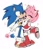Size: 1152x1326 | Tagged: safe, artist:kiioki11, amy rose, sonic the hedgehog, hedgehog, amy x sonic, duo, hug, shipping, straight