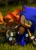 Size: 1491x2047 | Tagged: safe, artist:_nav_o, artist:navarritoart, mangey, miles "tails" prower, sonic the hedgehog, 2025, 3d, abstract background, biting, duo, frown, gay, grass, kneeling, mangey x sonic, outdoors, shipping, show accurate, sonic x tails
