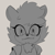 Size: 388x391 | Tagged: safe, artist:zeilart, tangle the lemur, 2025, chest fluff, eyelashes, flat colors, grey background, greyscale, looking at viewer, monochrome, simple background, smile, smiling at viewer, solo