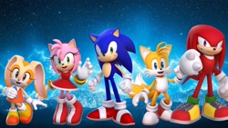 Size: 1920x1080 | Tagged: safe, artist:soniclover82, amy rose, cream the rabbit, knuckles the echidna, miles "tails" prower, sonic the hedgehog