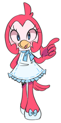 Size: 540x1080 | Tagged: safe, artist:riptidethespaniel, oc, oc:bellezza fifer, bird, 2024, bisexual, blushing, bow, canary, clothes, dress, eyelashes, female, hand behind back, mouth open, oc only, open smile, shoes, simple background, smile, solo, solo female, standing, transparent background