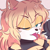 Size: 2048x2048 | Tagged: safe, artist:tinyniyo, oc, oc:faith the wolf, wolf, 2025, cleavage, ear fluff, eyebrow clipping through hair, eyebrows clipping through hair, eyelashes, female, food, gradient background, holding something, licking, lidded eyes, lollipop, looking at viewer, mouth open, oc only, one fang, outline, solo, solo female, star (symbol), tongue out, white outline