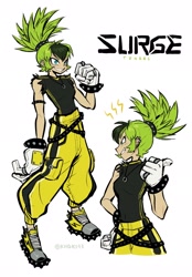 Size: 1423x2048 | Tagged: safe, artist:kiioki11, surge the tenrec, human, humanized, simple background, solo, white background