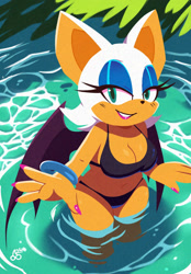 Size: 1164x1674 | Tagged: safe, artist:chxrrybonbon, rouge the bat, bikini