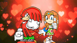 Size: 1192x670 | Tagged: safe, artist:soniclover82, knuckles the echidna, tikal
