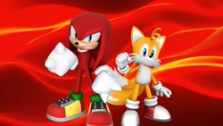 Size: 1920x1080 | Tagged: safe, artist:soniclover82, knuckles the echidna, miles "tails" prower