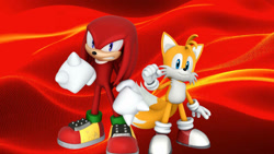 Size: 1192x670 | Tagged: safe, artist:soniclover82, knuckles the echidna, miles "tails" prower