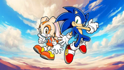 Size: 1192x670 | Tagged: safe, artist:soniclover82, cream the rabbit, sonic the hedgehog