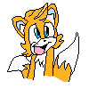 Size: 100x100 | Tagged: safe, artist:bashfulbuilder, skye prower, fox, 2014, flat colors, happy, looking offscreen, low res, mouth open, open smile, pixel art, simple background, smile, solo, white background
