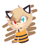 Size: 490x597 | Tagged: safe, artist:raii-ka, oc, oc:sora, 2019, abstract background, beanbrows, blushing, clothes, eye clipping through hair, eyebrow clipping through hair, flat colors, fur markings, heterochromia, looking at viewer, mouth open, oc only, outline, shirt, signature, solo, white outline