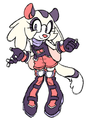 Size: 1060x1425 | Tagged: safe, artist:murkybouquet, oc, oc:marnie the sugar glider, 2023, clothes, flat colors, oc only, pink nose, simple background, smile, smiling at viewer, solo, standing, sugar glider, white background