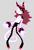 Size: 1050x1561 | Tagged: safe, artist:aatrox_irl, oc, zeti, 2025, clenched teeth, grey background, oc only, simple background, smile, solo, standing, unnamed oc, yellow sclera