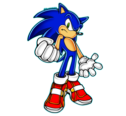 Size: 3342x3073 | Tagged: safe, artist:swaggness225, sonic the hedgehog, hedgehog, frown, looking at viewer, outline, personality swap, signature, simple background, soap shoes, solo, uekawa style, white background