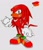 Size: 1132x1326 | Tagged: safe, artist:finalrushed, knuckles the echidna, 2021, blushing, grey background, redraw, simple background, smile, smiling at viewer, solo, standing