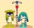 Size: 1494x1221 | Tagged: safe, artist:why_z3033, kit the fennec, surge the tenrec, 2025, alternate outfit, barefoot, cute, drip stand, duo, eye clipping through hair, floppy ears, frown, holding hands, hospital gown, kitabetes, lidded eyes, looking at viewer, shadow (lighting), simple background, standing, surgabetes, yellow background
