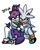 Size: 479x597 | Tagged: safe, artist:stardust-ashe, blaze the cat, silver the hedgehog, 2022, base used, best friends, duo, eyes closed, frown, hugging, looking away, looking offscreen, not shipping, platonic, simple background, sitting, smile, text, white background