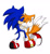Size: 900x974 | Tagged: safe, artist:sikyusonic, miles "tails" prower, sonic the hedgehog, 2013, deviantart watermark, duo, eyes closed, frown, holding each other, obtrusive watermark, simple background, smile, standing, treads, watermark, white background
