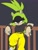 Size: 1536x2048 | Tagged: safe, artist:genyacero, surge the tenrec, black background, blushing, fence, flat colors, leaning, leaning on something, simple background, solo