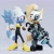 Size: 1920x1920 | Tagged: safe, artist:hunicrio, tangle the lemur, whisper the wolf, lemur, wolf, 2025, 3d, duo, eyes closed, gradient background, holding something, lesbian, looking at viewer, mouth open, open smile, shipping, smile, standing, tangle x whisper, weapon, wispon