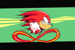 Size: 2318x1535 | Tagged: safe, artist:nkognz, knuckles the echidna, echidna, 2020, clenched fist, clenched teeth, frown, looking ahead, looking offscreen, male, running, sharp teeth, side view, solo, solo male, super peel-out