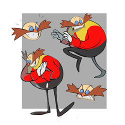 Size: 540x540 | Tagged: safe, artist:un-genesis, robotnik, human, 2022, classic robotnik, clenched teeth, frown, looking offscreen, male, smile, solo, solo male