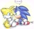 Size: 2212x1912 | Tagged: safe, artist:gilgummybear, miles "tails" prower, sonic the hedgehog, fox, hedgehog, 2012, :o, arms folded, crying, cute, dialogue, duo, english text, floppy ears, gradient background, kneeling, looking at each other, mouth open, pencilwork, sad, signature, sitting, sonabetes, speech bubble, tailabetes, tears, tears of sadness, text, traditional media