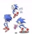 Size: 1288x1402 | Tagged: safe, artist:oudooooon427, chip, sonic the hedgehog, sonic unleashed, 2025, arrow, duo, japanese text, looking at them, looking at viewer, running, simple background, smile, treads, white background