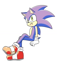 Size: 1257x1346 | Tagged: safe, artist:oudooooon427, sonic the hedgehog, 2025, legs crossed, mouth open, simple background, sitting, solo, white background