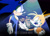 Size: 2048x1463 | Tagged: safe, artist:candyypirate, miles "tails" prower, robotnik, sonic the hedgehog, fox, hedgehog, human, 2024, angry, argument, dialogue, duo focus, english text, looking at each other, looking at them, male, sonic lost world, spotlight, standing, text, trio