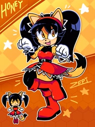 Size: 1620x2160 | Tagged: safe, artist:zepiereite, honey the cat, looking at viewer, outline, paw pose, solo, star (symbol)