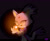 Size: 2700x2200 | Tagged: safe, artist:spice5400, blaze the cat, 2013, black background, candle, dark, female, fire, flame, frown, looking at something, signature, simple background, solo, standing