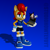 Size: 1080x1080 | Tagged: safe, artist:howteyoarts, nicole the handheld, nicole the hololynx, sally acorn, chipmunk, lynx, 2022, 3d, blender, blue background, device, duo, female, gradient background, holding something, hololynx, pose, sally x sonic, sally's ringblader outfit, shipping, standing, straight, text, waving