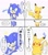 Size: 1704x1932 | Tagged: safe, artist:asune_snare, sonic the hedgehog, 2025, comic, crossover, duo, eyes closed, grin, japanese text, lidded eyes, pikachu, pokemon, simple background, smile, speech bubble, standing, white background