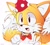 Size: 1378x1238 | Tagged: safe, artist:koasku, miles "tails" prower, fox, 2022, bowtie, classic tails, clenched fist, cute, hat, looking offscreen, male, mouth open, open smile, party hat, simple background, smile, solo, tailabetes, v sign, white background