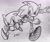 Size: 2048x1730 | Tagged: safe, artist:supermilobros, sonic the hedgehog, hedgehog, 2021, classic sonic, classic sonic (universe), duo, line art, male, monochrome, redraw, running, self paradox, smile, sonic generations, traditional media, treads