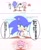 Size: 1436x1731 | Tagged: safe, artist:asune_snare, amy rose, knuckles the echidna, shadow the hedgehog, sonic the hedgehog, 2025, amy x sonic, duo, english text, eyes closed, japanese text, lidded eyes, looking at them, shipping, simple background, sitting, smile, speech bubble, straight, table, white background