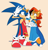 Size: 1536x1598 | Tagged: safe, artist:risziarts, sally acorn, sonic the hedgehog, chipmunk, hedgehog, 2023, duo, female, king sonic, male, queen sally acorn, ringblader, sally x sonic, shipping, simple background, straight