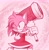 Size: 2012x2048 | Tagged: safe, artist:4brandonjs4, amy rose, hedgehog, 2022, dress, female, hammer, holding something, looking offscreen, monochrome, piko piko hammer, pink, smile, solo, standing, wink
