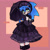 Size: 2000x2000 | Tagged: safe, artist:seraph_shepherd, sonic the hedgehog, hedgehog, 2026, abstract background, alternate outfit, beanbrows, blushing, bonnet, bow, crossdressing, cute, dress, eyeshadow, femboy, goth, goth outfit, goth sonic, gothic lolita, lidded eyes, lolita, looking at viewer, mary-janes, mouth open, open smile, shoes, smile, socks, solo, sonabetes, standing, umbrella