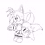 Size: 1280x1280 | Tagged: safe, artist:toxiccaves, miles "tails" prower, fox, 2017, classic sonic (universe), classic tails, kitsune, line art, looking offscreen, male, monochrome, mouth open, pointing, simple background, solo, standing, sweatdrop, white background