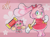 Size: 2433x1777 | Tagged: safe, artist:starlysalice, amy rose, rabbit, 2025, bow, chibi, cute, dress, flower, hair bow, hammer, looking at viewer, piko piko hammer, signature, smile, solo, species swap, standing