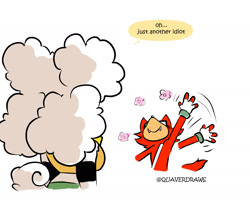 Size: 2000x1700 | Tagged: safe, artist:quaverdraws, gadget the wolf, lanolin the sheep, sheep, wolf, 2025, comic, dialogue, duo, english text, flower, gadget x lanolin, shipping, speech bubble, straight, waving