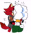 Size: 1800x2000 | Tagged: safe, artist:quaverdraws, gadget the wolf, lanolin the sheep, sheep, wolf, 2025, clothes, dialogue, duo, english text, female, gadget x lanolin, glasses, heart, hugging, kiss, male, shipping, shirt, simple background, speech bubble, straight, white background, wound
