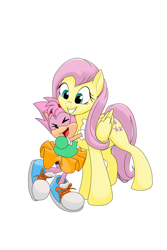 Size: 3600x5400 | Tagged: safe, artist:soniccrossuniverse, amy rose, fluttershy, my little pony