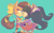 Size: 2290x1398 | Tagged: safe, artist:entertheflorpus, honey the cat, tiara boobowski, cat, 2018, best friends, best friends to lover, duo, female, holding each other, honey x tiara, lesbian, looking at each other, manx cat, shipping, simple background, smile, standing, turquoise background