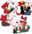 Size: 1500x1600 | Tagged: safe, artist:quaverdraws, gadget the wolf, lanolin the sheep, sheep, wolf, 2025, alternate outfit, bandage, blanket, cap, clothes, cup, dialogue, drink, drinking, duo, english text, female, gadget x lanolin, glasses, hand on cheek, hat, kiss, male, pose, shipping, shirt, simple background, speech bubble, straight, white background, wound