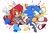 Size: 2048x1365 | Tagged: safe, artist:jadepesky, sally acorn, sonic the hedgehog, chipmunk, hedgehog, sonic mania, 2025, classic sally, classic sonic, daytime, duo, female, holding hands, male, ring, running, sally x sonic, sally's vest and boots, shipping, straight